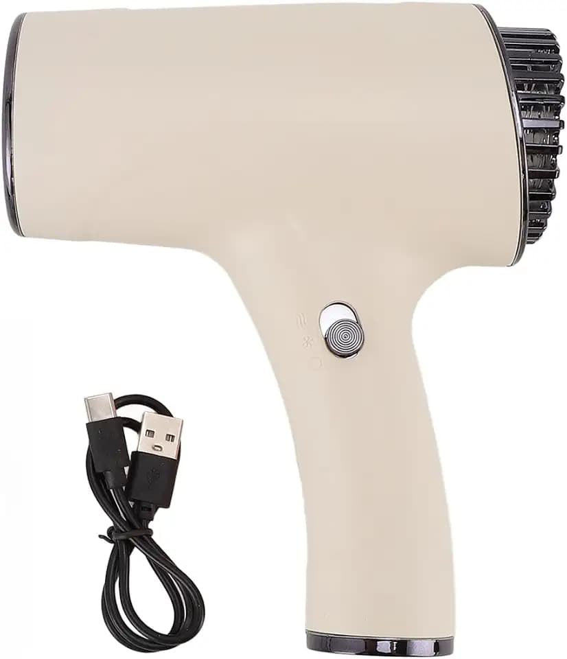 Gonetre Tragbarer kabelloser Föhn Haartrockner für Damen Herren, Negativ-Ionen-Reiseföhn USB-aufladbar ABS Kaltluft leiser für Zuhause,Reisen Wohnheim schnelles Trocknen
