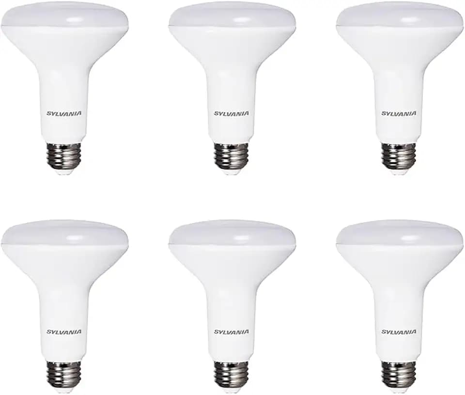 Sylvania LED Flood BR30 Light Bulb, 65W = 8W, 10 Year, 650 Lumens, Dimmable, 2700K, Soft White - 6 Pack (42288)