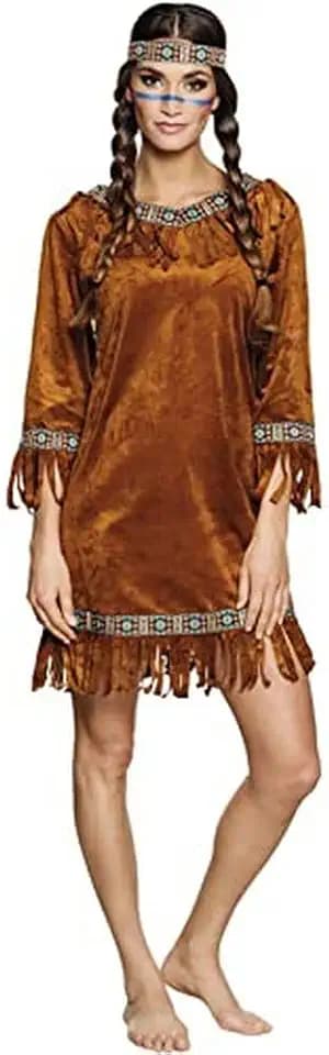 Boland 83873 - Erwachsenenkostüm Indianerin, Größe M, Kleid und Stirnband, Squaw, Wilder Westen, Kostüm, Karneval, Mottoparty