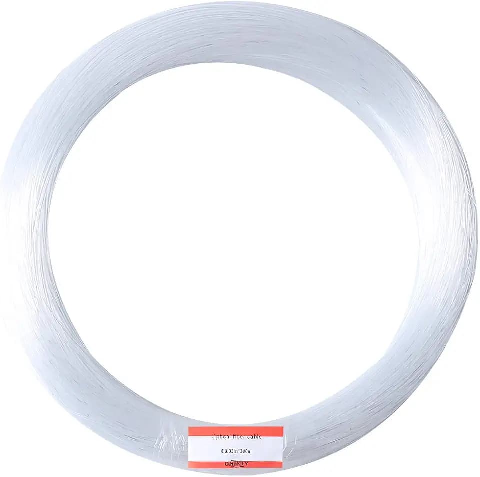 CHINLY Glasfaser Lichtleiter 1pcs Φ0,75 mm 300 m/rolle Lange PMMA Kunststoff Ende Leuchten Glasfaserkabel für Sternenhimmel Decke alle Art LED Licht Motor Fahrer