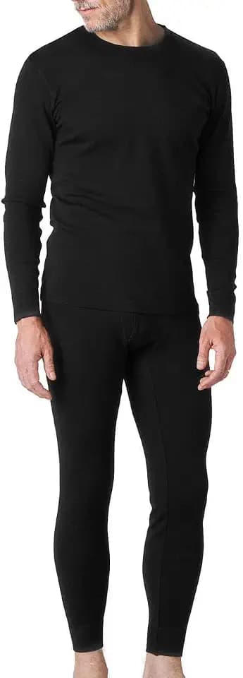 LAPASA 100% Merino Wolle Unterwäsche Herren Set Shirt & Hose