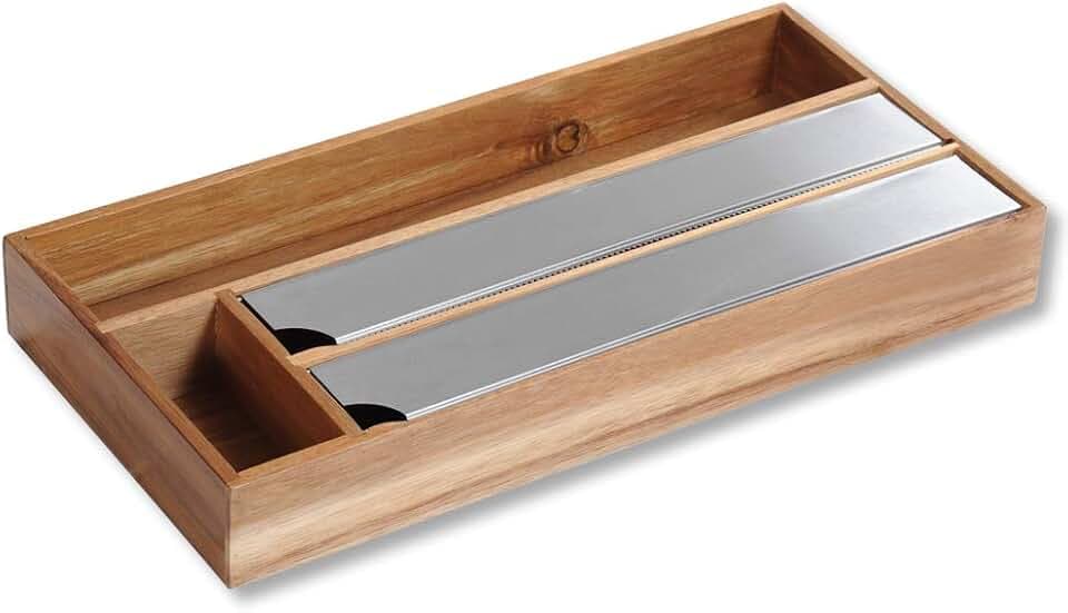 Kesper | Folienspender, Material: Akazienholz, Maße: 42 x 19 x 5,4 cm, Farbe: Braun | 28041 13