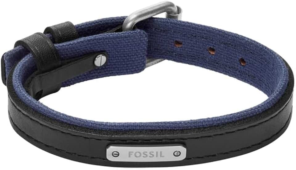 Fossil Herren Leder mit Schnallenverschluss Armband