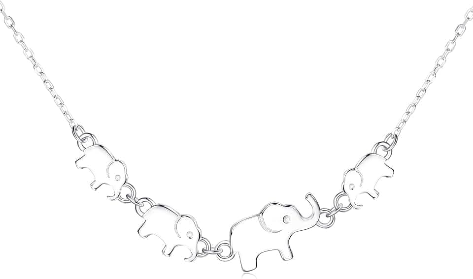 BlingGem Ketten für Damen 925 Sterling Silber Elefanten Halskette Generationen Halskette für Großmutter Mutter und Tochter Tierschmuck Geschenk für Frauen Tochter Schwester