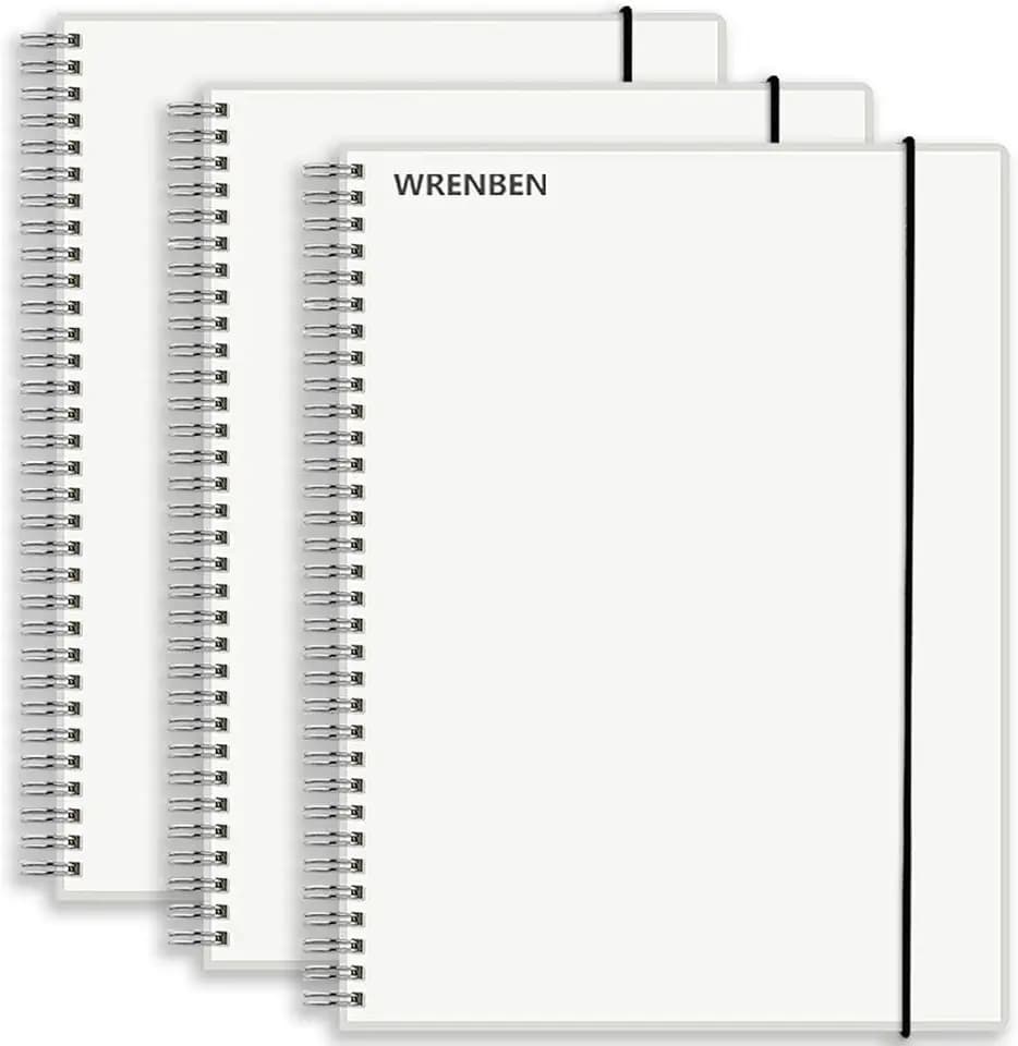 120GSM Paper Blank Painting Spiral Notebook 8.5" x 11", A4, 3 Pack