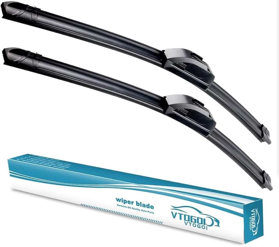 VTOGOI 24"+18" Beam Wiper Blades - for J‑Hook (Pack of 2)