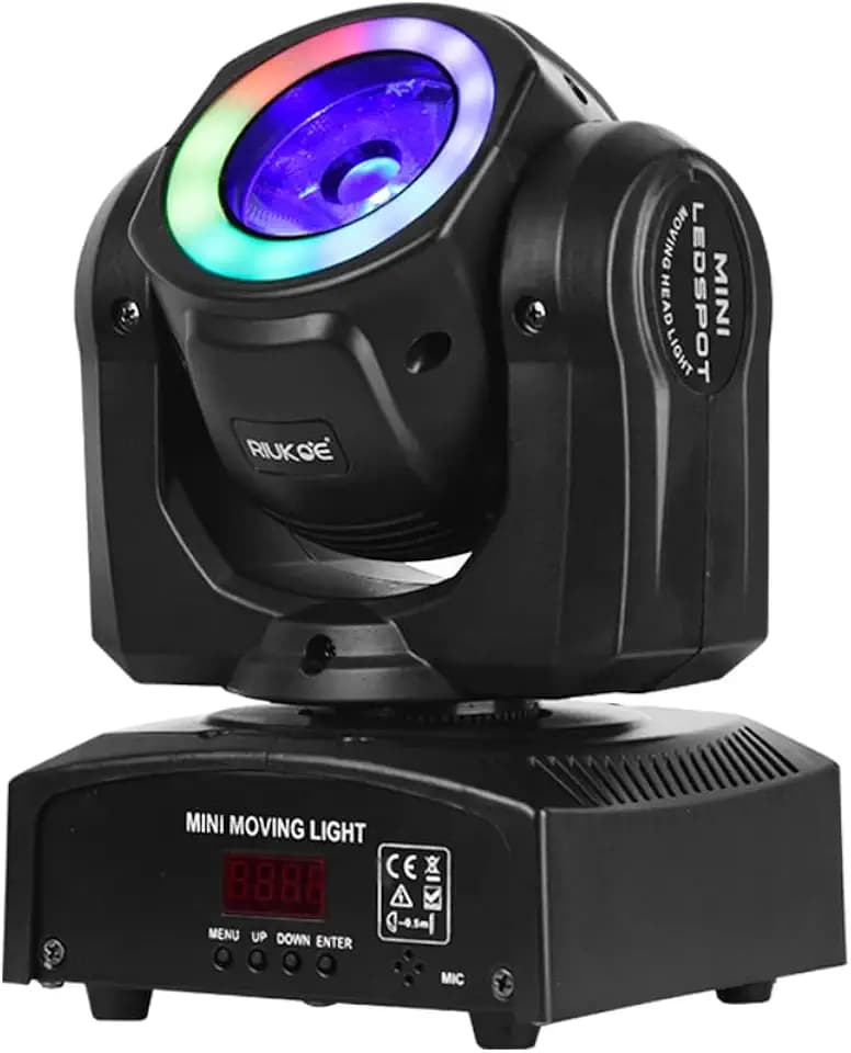 Moving Head dj Lights,RIUKOE Stage Light Halo Beam Light Led Moving Head 60w DMX Sound for Clubs Musical Shows Party Disco