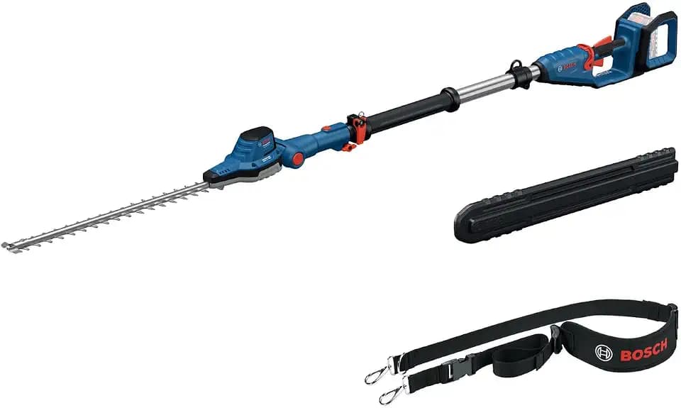 Bosch Professional 18V System Teleskop-Heckenschere GHE 18V-50 TP (2,5-m-Teleskopstange, 3.400 Hübe pro Minute, 23,5 mm Zahnabstand, inkl. Schultergurt, ohne Akku)