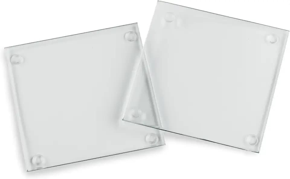 Kate Aspen Clear Glass Drink Coasters Set of 48 - DIY Sublimation Blanks for Drink Coasters, Wedding Favors, Home Décor, Bridal Shower Gifts, Fall Decorations, Bar Coasters, and Party Craft Supplies
