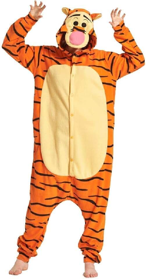 Unisex Tier Onesie Erwachsene Halloween Pyjama Cosplay Kostüm mit Kapuze Loungewear