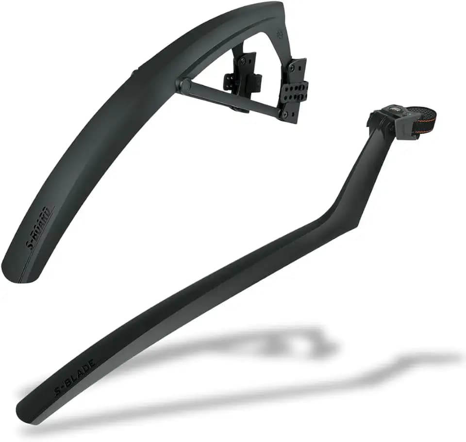 SKS GERMANY S-BLADE / S-BOARD Schutzblech 28" (Fahrrad-Spritzschutz für Rennräder, Quick-Release-Befestigung, Winkelverstellbar, Made in Germany)