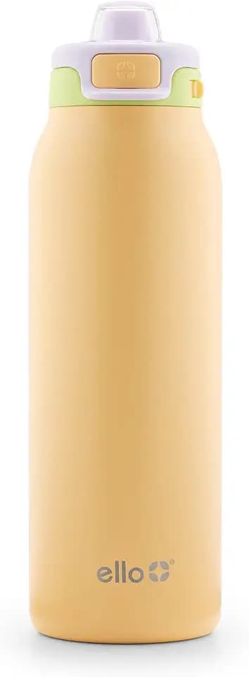 Ello Pop & Fill Insulated Stainless Steel Water Bottle with Quick Fill Lid, Leakproof Locking, Sip or Chug Spout, BPA-Free, Double Wall Vacuum Insulated for Sports, Travel & School- 22oz / 32oz / 40oz
