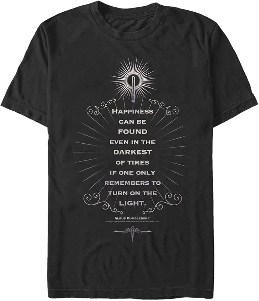 Warner Brothers Harry Potter There is Happiness Young Men's Short Sleeve Tee Shirt Black