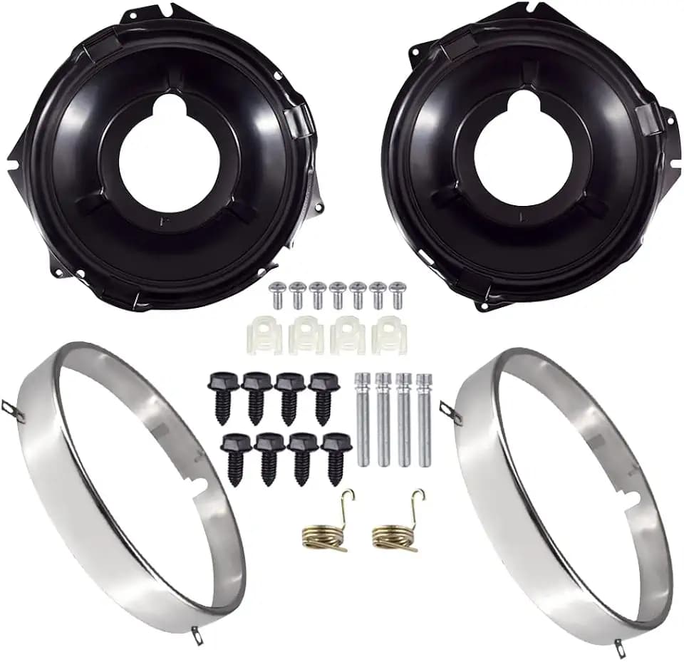 Headlamp Retaining Ring Mounting Bucket Kit Fits for Chevy 1968 Chevy II 1967-1969 Camaro 1969-1970 Nova 1970 Monte Carlo