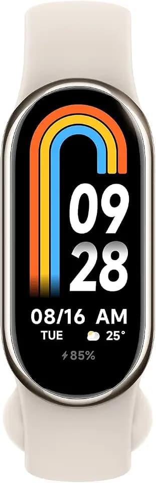 XIAOMI Smart Band 8 Fitness Tracker, 1.62 Inch AMOLED Display, 16 Days Battery Life, 5ATM, SpO2 Tracking, Sleep and Pulse Monitoring, 150+ Training Modes, Pedometer, Champagne Gold