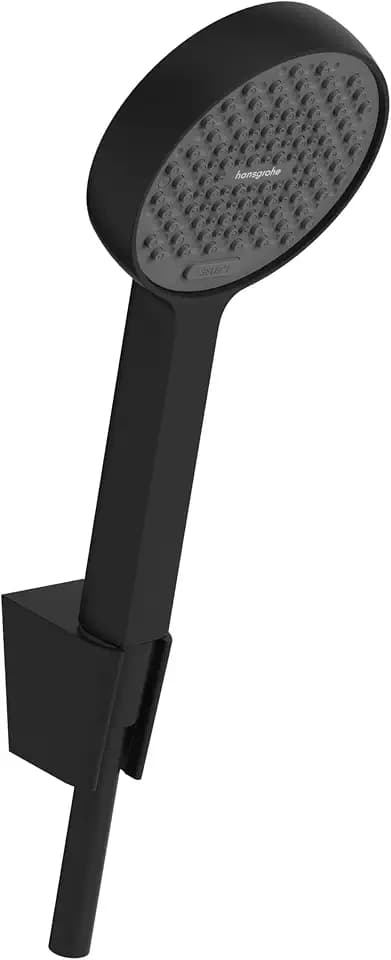 hansgrohe Activera Select S - Duschset mit Duschkopf wassersparend (EcoSmart, 2 Strahlarten), Duschschlauch (1,25 m) und Duschkopfhalterung, Mattschwarz, 28052670