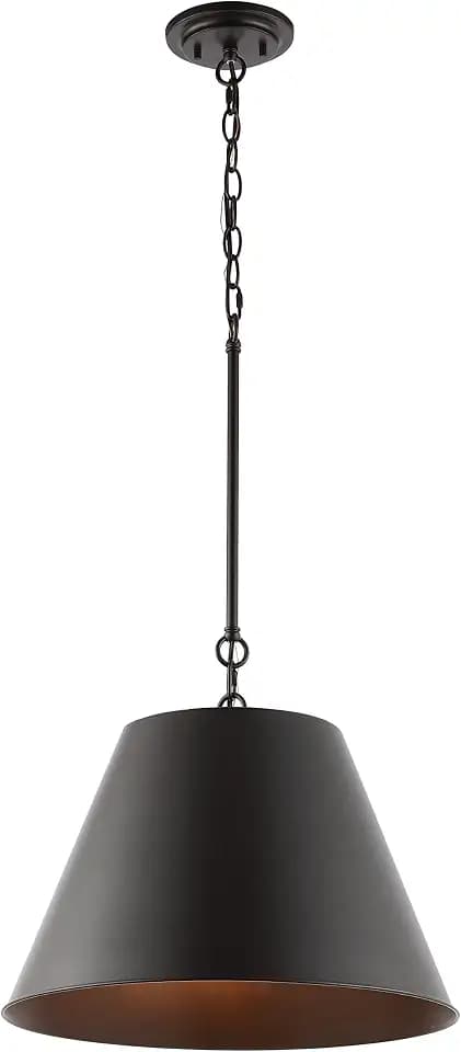 JONATHAN Y Harper 1-Light Metal Pendant, 17.88", Oil Rubbed Bronze