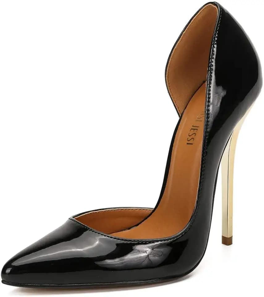 MAIERNISI JESSI Unisex Men's Women's D-Orsay Stiletto Heels Pointed Toe Super High Heeled Slip on Pumps