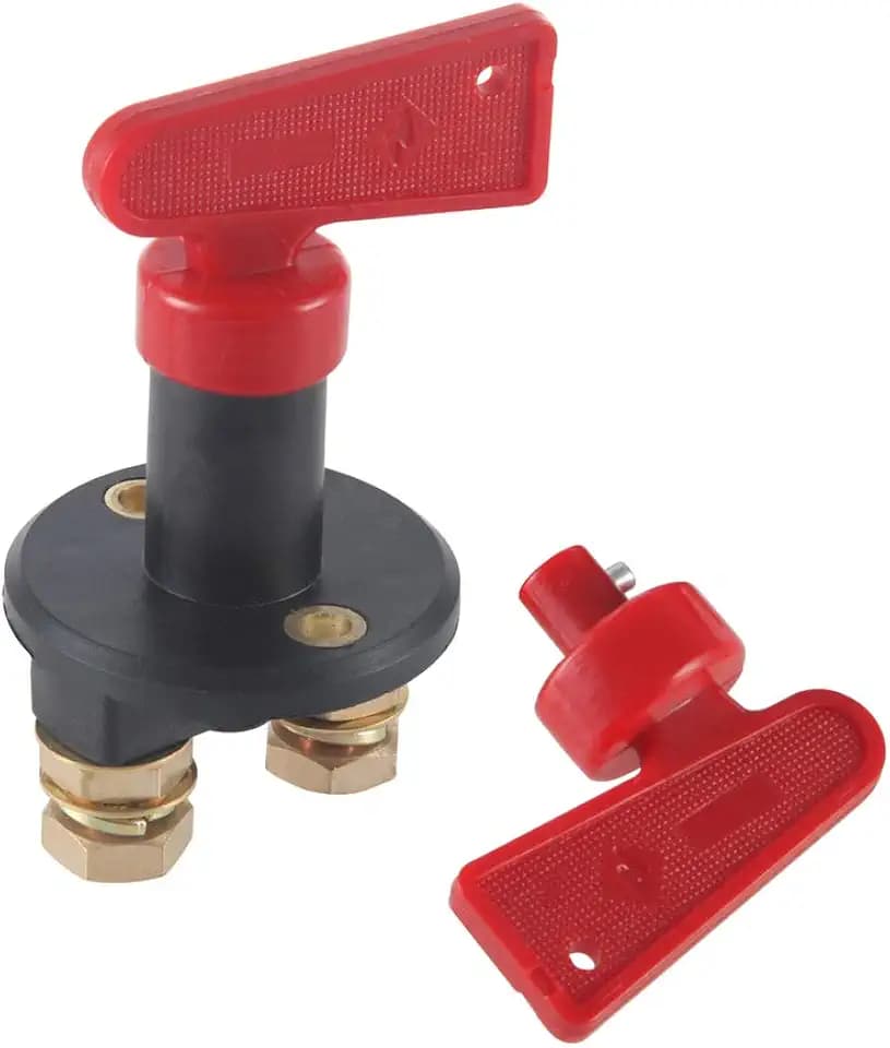 MDY Heavy Duty Battery Disconnect Isolator Master Cut Out/Off Kill Switch 12V/24V 200A-500A for 5 Seconds Car with 2 Removable Key Yacht Rotary Switch Isolator Master Power Switch