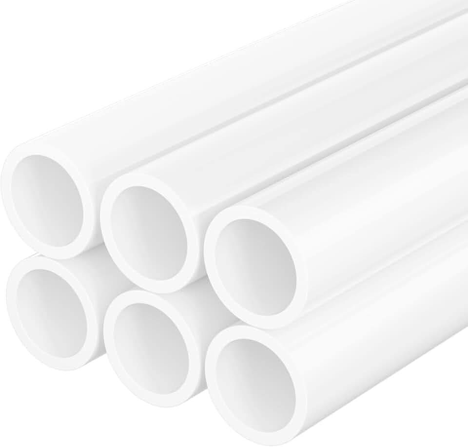 6 Pack 3/4 Inch PVC Pipe, 17in Precut SCH40, Garden
