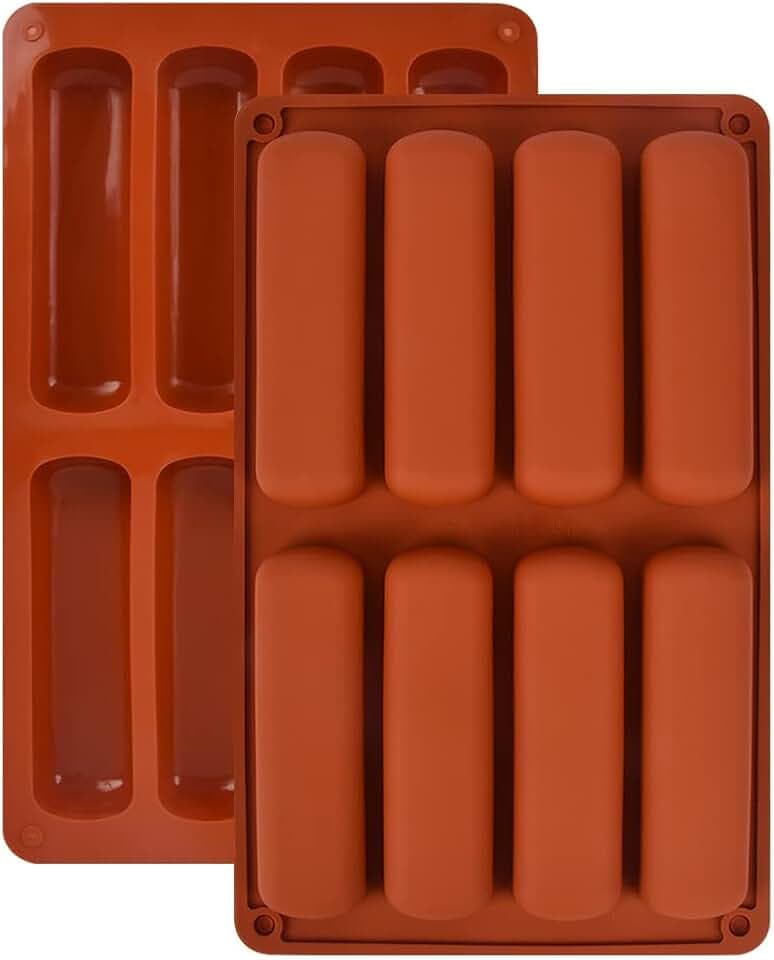 2Stk Müsliriegel Backform Silikonform, Große Rechteckige Energieriegel Silikon Backform, 8 Mulden Antihaft Form für Müsliriegel Muffin Schokolade Brownie Cornbrot Käsekuchen Schokoriegel