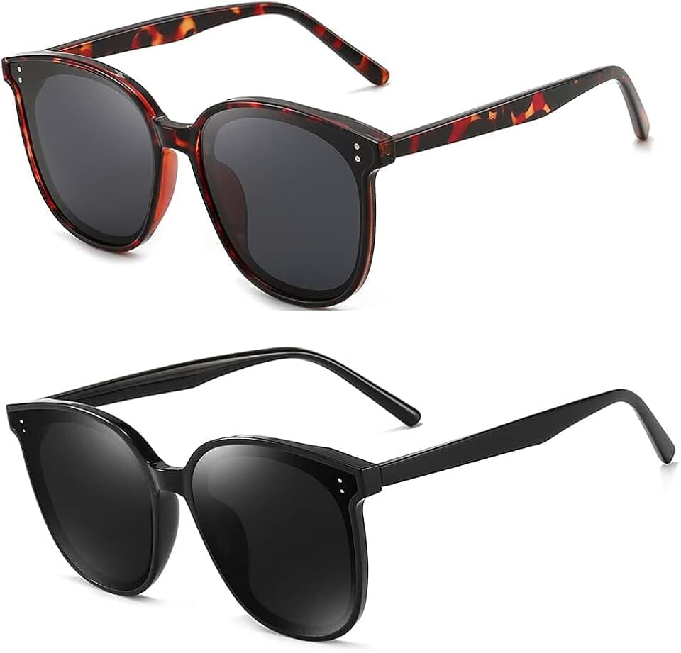 Dollger Polarized Oversized Sunglasses for Women Men Trendy Square Big Glasses Cute Fashion Cat Eye UV Protection Shades
