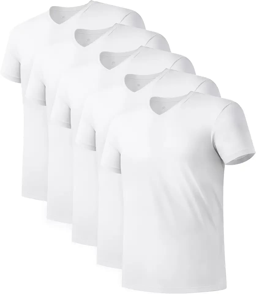 DAVID ARCHY Herren Unterhemden Tshirt Business Lässig Bambus Weich Seidig Kurzarm Atmungsaktiv Weste Unterhemd T-Shirt Männer Unterziehshirt Tailliert Stretch Schweissblatt 3/5er Pack