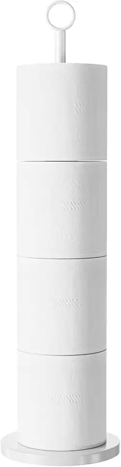 Toilet Paper Holder Stand Free Standing Rolls Storage,White
