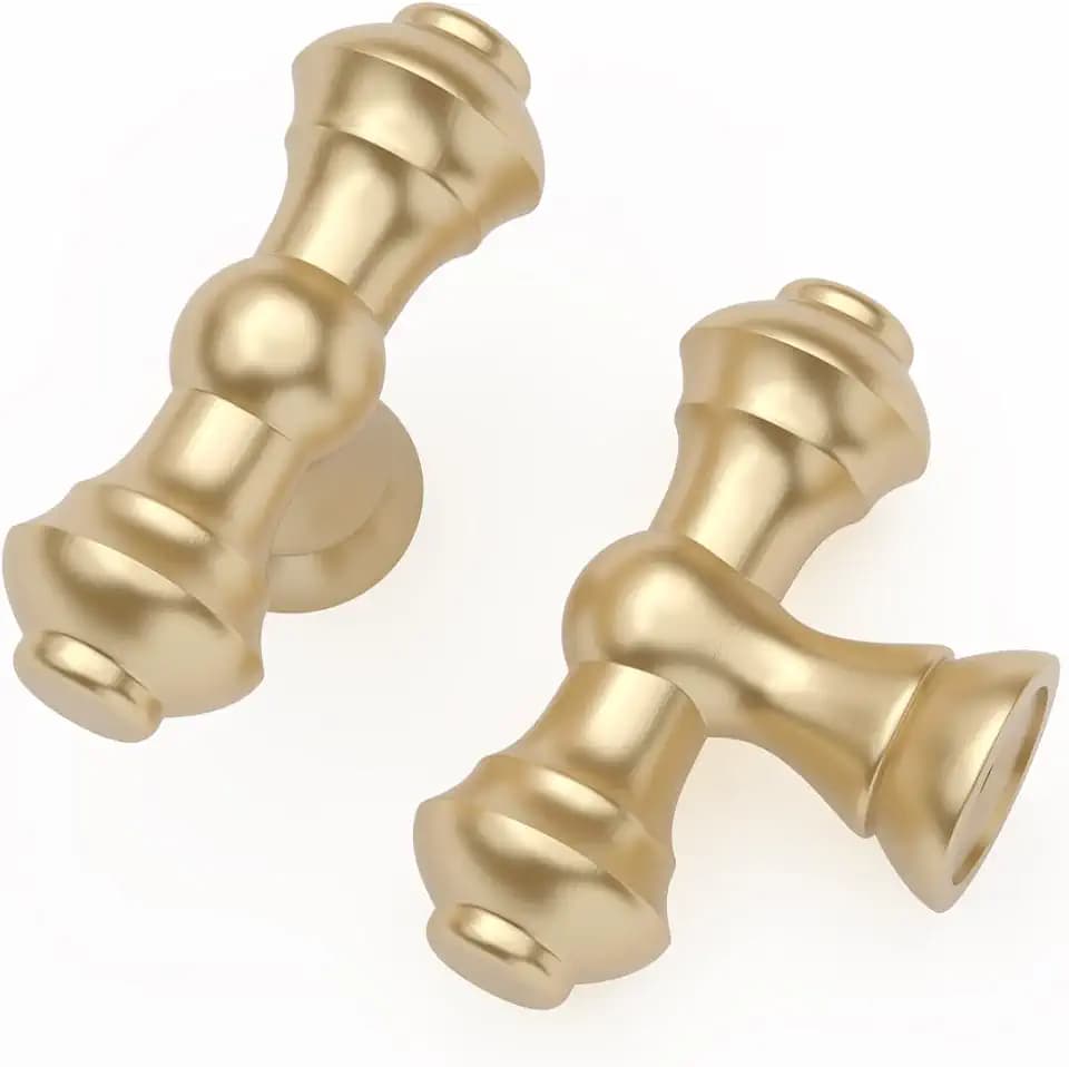 Asidrama 10 Pack Gold Zinc Cabinet Knobs for Dresser Drawers