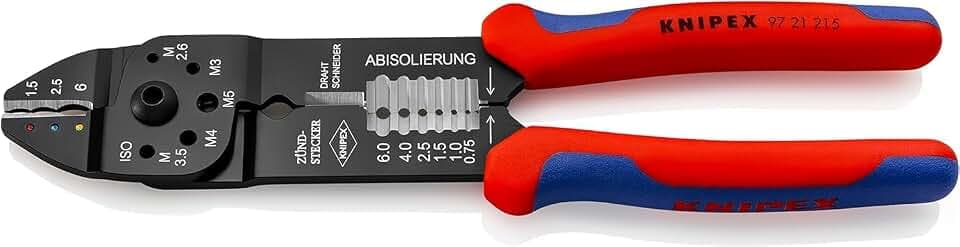 KNIPEX Crimpzange, 0, 5-6, 0 mm², mit F-Crimp, Presszange, 97 21 215