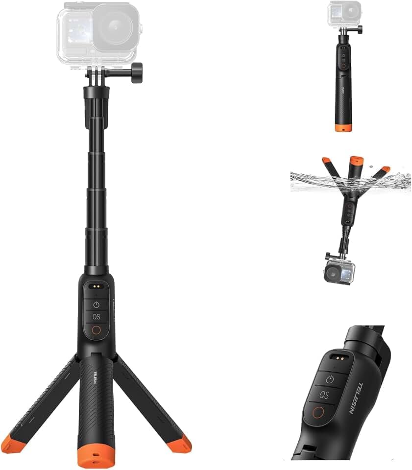 TELESIN Bluetooth Schwimm-Selfiestick mit Stativ DJI Osmo Action 6 5 Pro 4