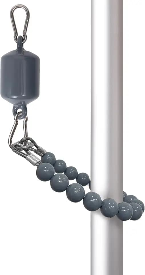 JRED Flagpole Retainer Ring 3 lb Counterweight Set, Gray Double Eye Bolt Flag Weights for Bottom of Flags Outsidem, Poles Accessories for 3 Inch Diameter Pole, with 2 Carabiner