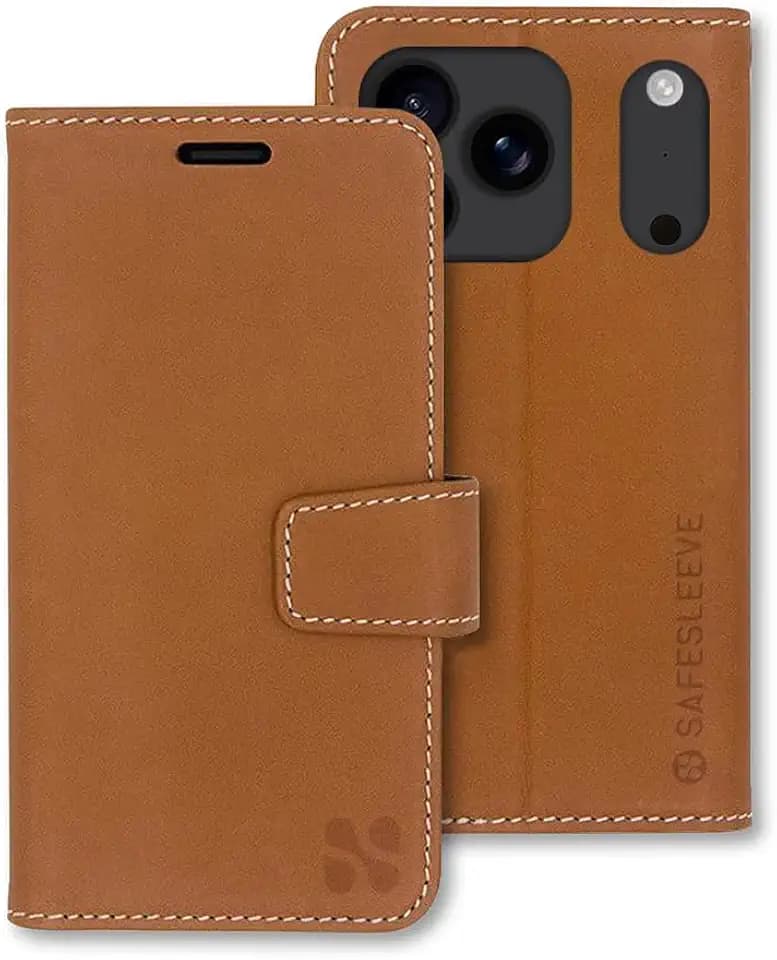 SafeSleeve EMF Blocker Leather Case iPhone 17 Pro Max & 18 Pro Max, Leather