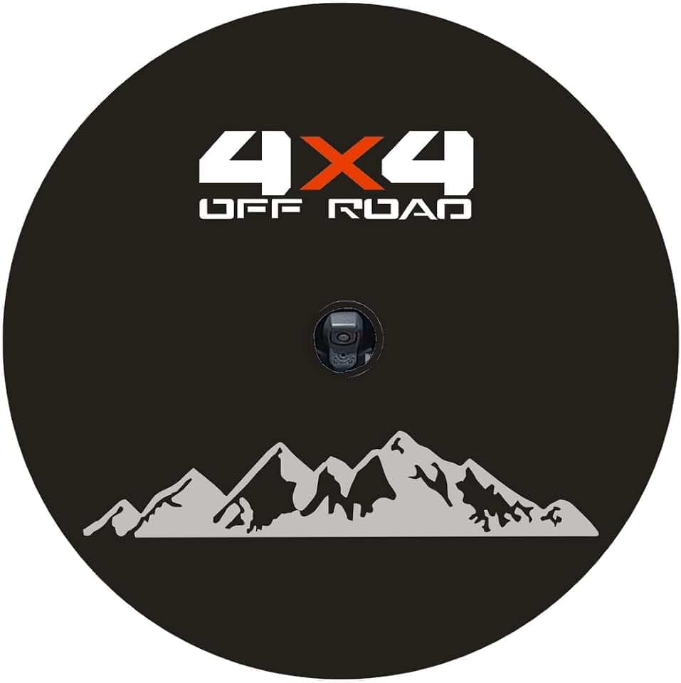 Spare Tire Cover with Backup Camera Hole, L-XL-XXL Faux Leather Protector for Ford Bronco 2021-2026, Jeep Wrangler JL Sport Sahara Rubicon (XL: Wheel Dia 31.5-33 inch, 285/70R17, 255/70R18)