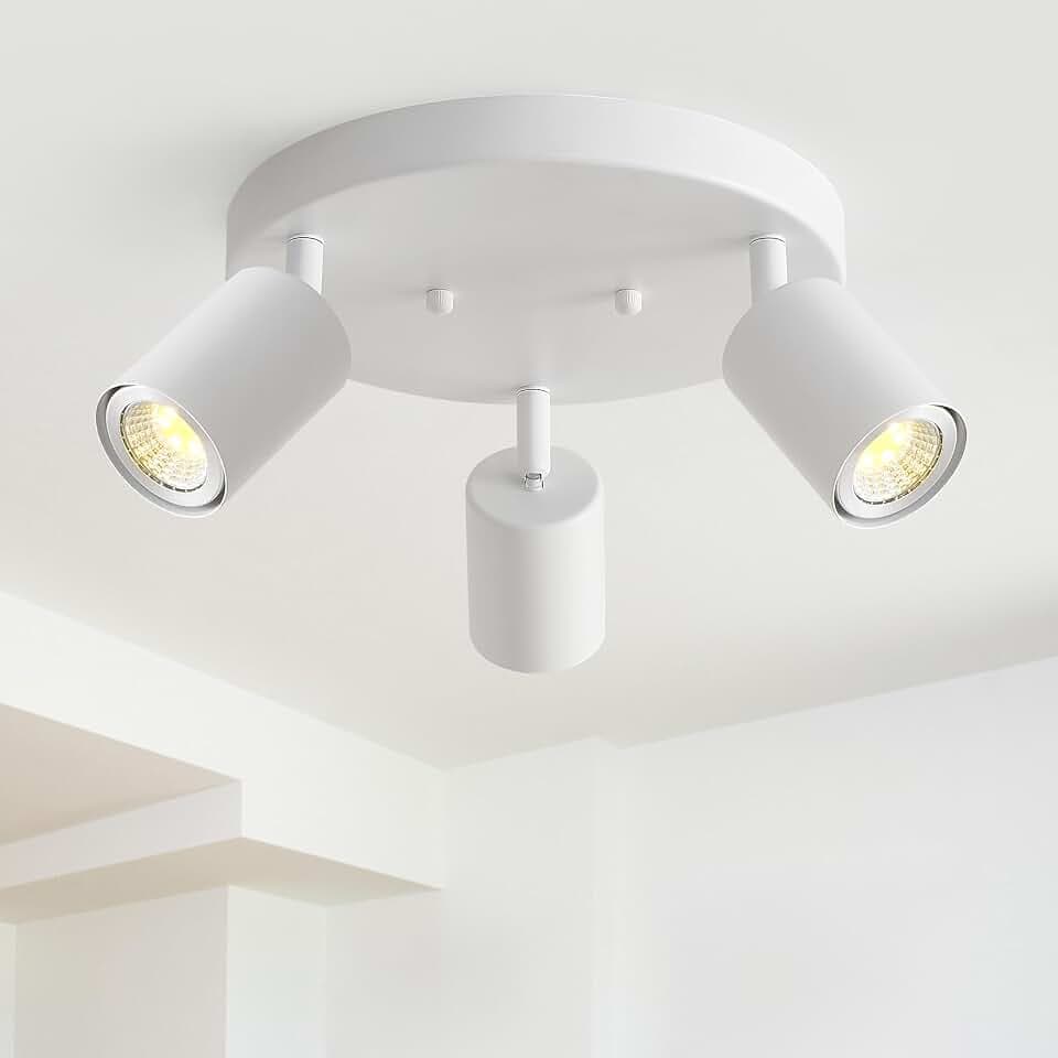 EGM 3-Light Track Lighting Fixtures Flush Mount Directional Ceiling Light