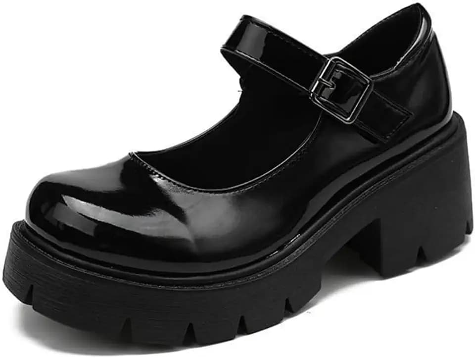 Caradise Platform Mary Janes Chunky Block Heel Goth Uniform Dress Shoes