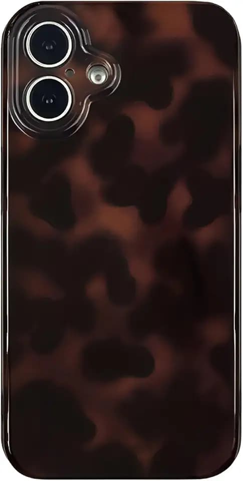 Aesthetic Tortoise Shell Phone Case for iPhone 17 Brown