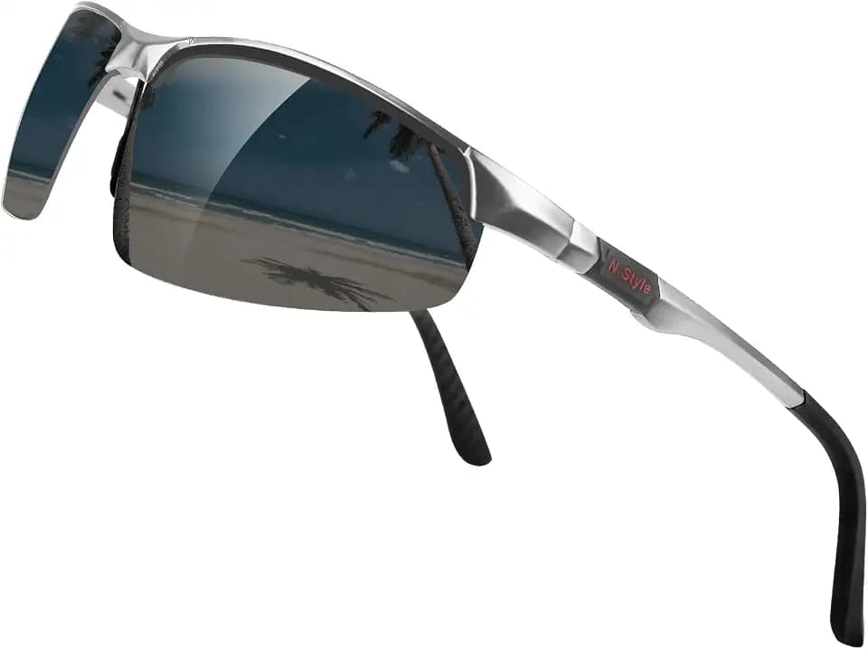 Men's Polarised Photochromic Sunglasses – Ultra-Light 22g Al-Mg Metal Frame, UV400 Anti-Glare Driving Glasses, Sports Sunglasses for Cycling, Golf, Running, Fishing, Outdoor Use