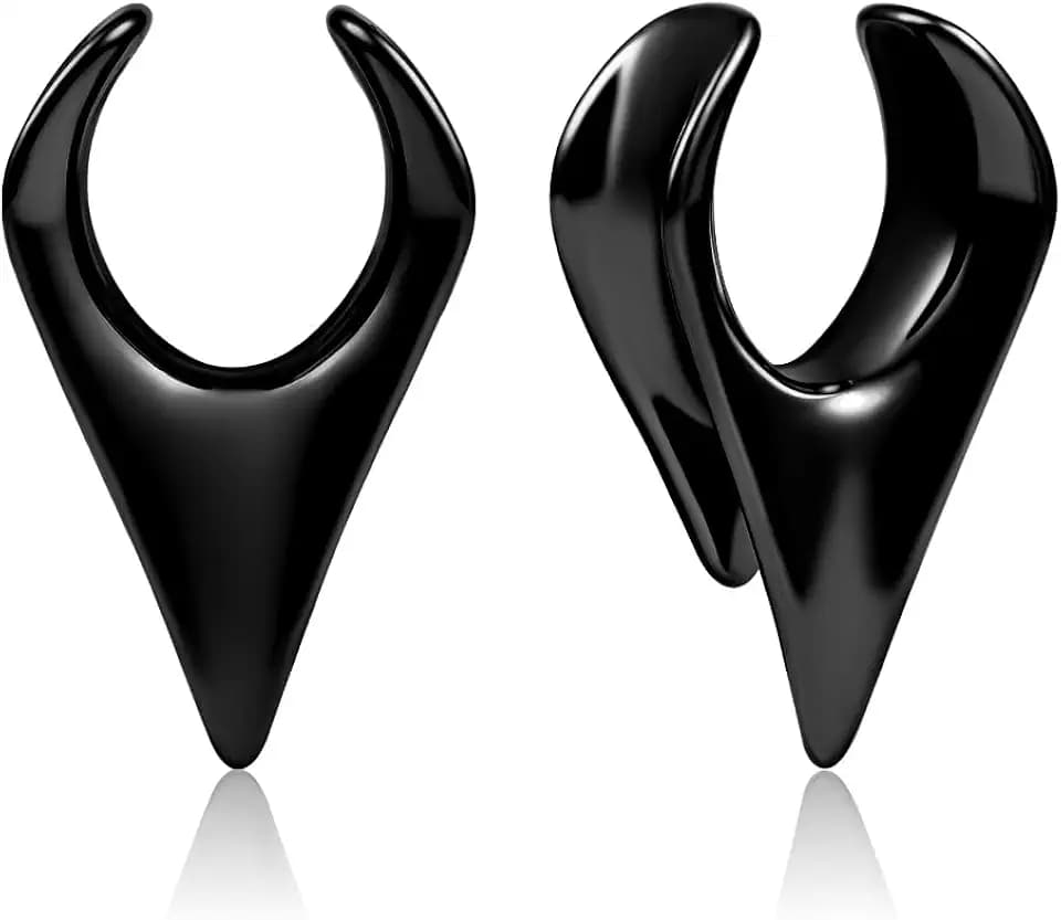 DOEARKO Ohr Tunnel 1 Paare Saddles Flesh Plug Rautenmuster Edelstahl für Ohrpiercing Gestreckte 6mm-25mm