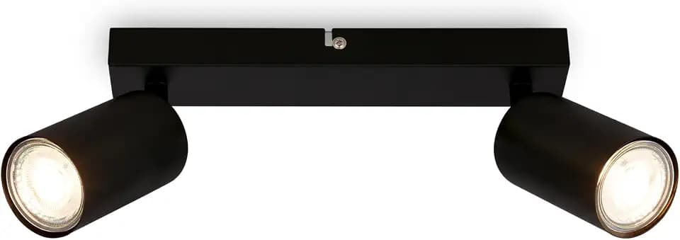 BRILONER - Deckenlampe schwenkbar, GU10 Fassung, max. 9 W, Deckenleuchte, Lampe, Wohnzimmerlampe, Schlafzimmerlampe, Küchenlampe, Deckenstrahler, Deckenbeleuchtung, Flurlampe, 25,5 cm, Schwarz