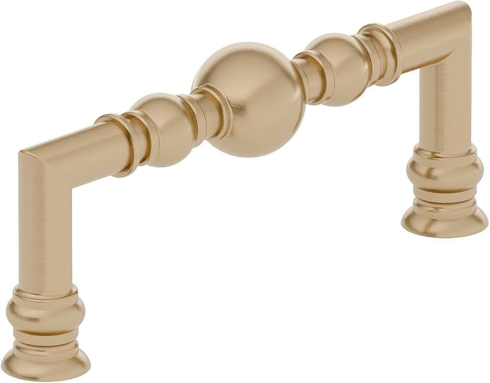 Richelieu Hardware BP878996CHBRZ Firenze Collection 3 3/4-inch (96 mm) Center-to-Center Champagne Bronze Traditional Round Cabinet and Drawer Pull Handle for Kitchen, Bathroom, and Furniture