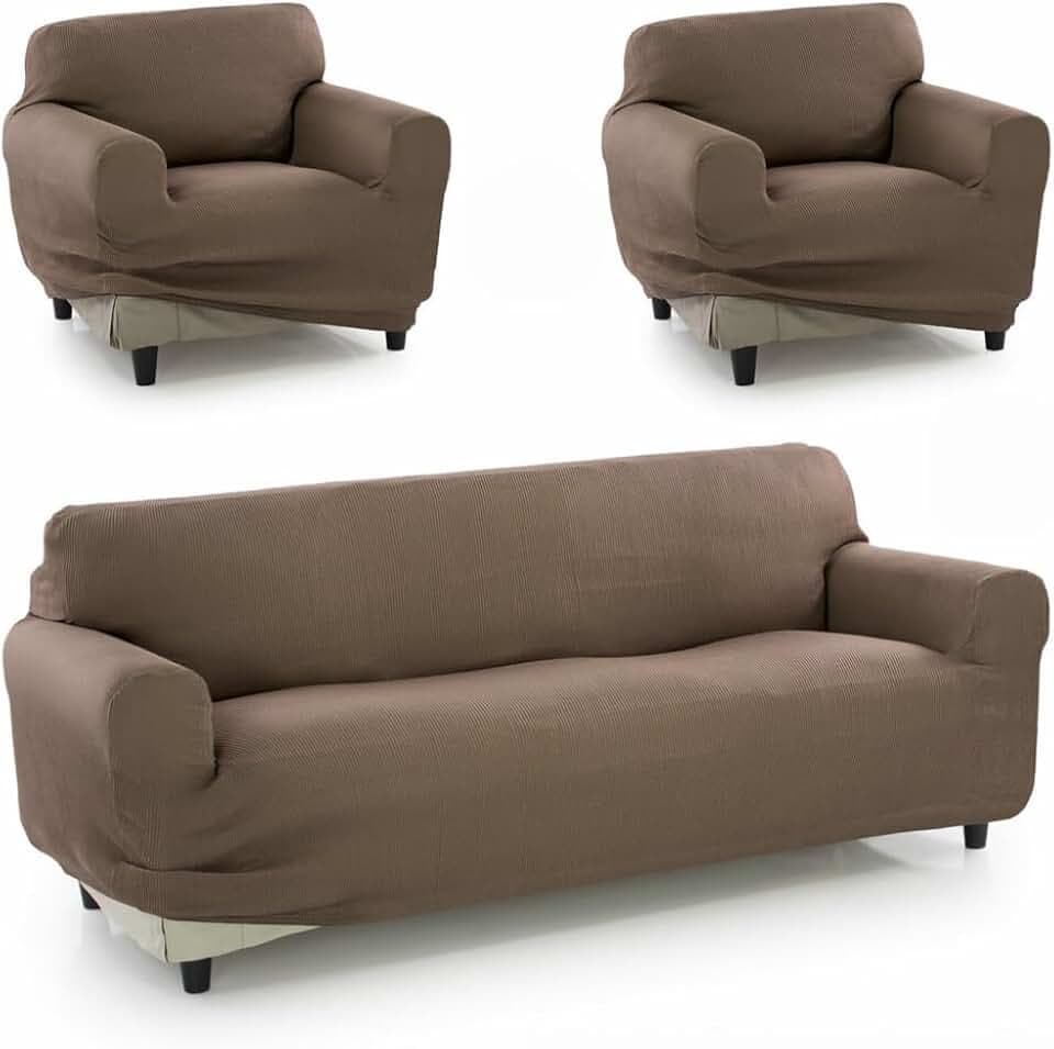 Super elastischer Sofabezug, atmungsaktiv, bequem und langlebig, einfach anzubringen, für 3-Sitzer und Zwei Bezüge für 1-Sitzer, Wildleder