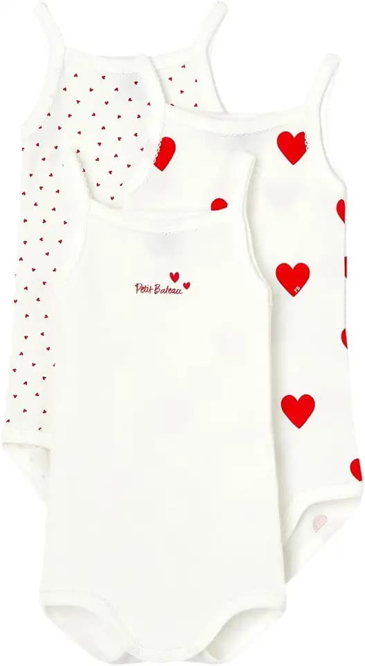 Petit Bateau Baby - Mädchen A04ix Trägerbody (3er Pack)