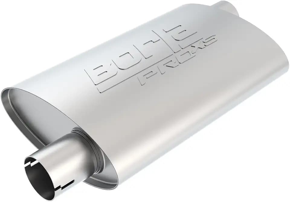BORLA 400491 ProXS ProXS Muffler 3" Offset Inlet/ 3" Offset Outlet, 4" x 9.5" Oval, 14" Long Body, 19" Overall Length. Universal Part. Reversible Design. Notched Necks.