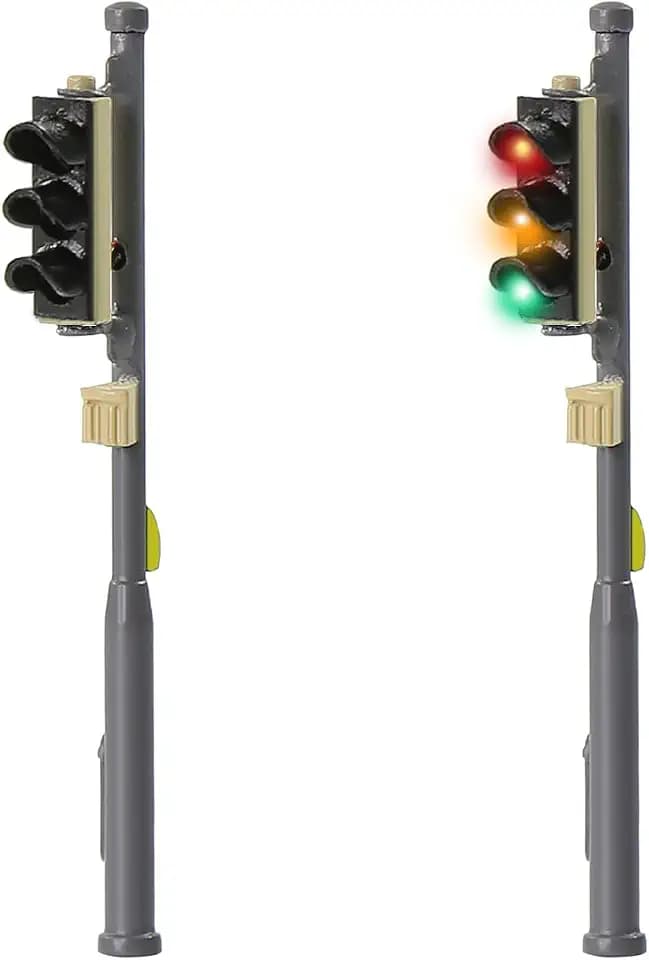 Evemodel 2 Stück Spur H0 1:87 grün rot gelb Modell Verkehrsampel Signal Fahrzeug BAU Beleuchtung Lampe