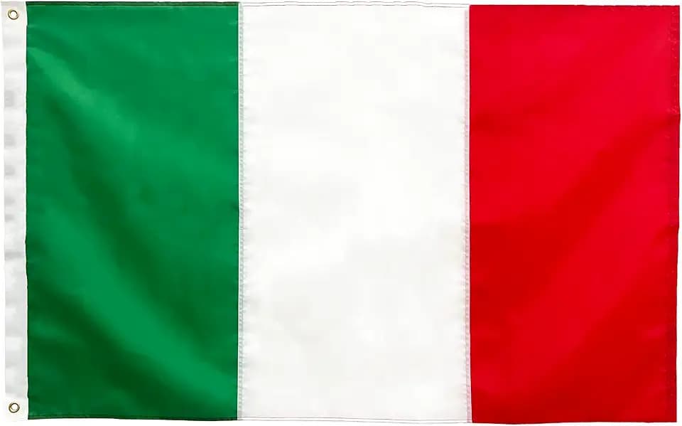 FRF FLAG Italy Flag 3x5 FT, 210D Nylon Italian Flag, Outdoor Heavy Duty, with 2 Brass Grommets and 4 Rows of Lower Stitches