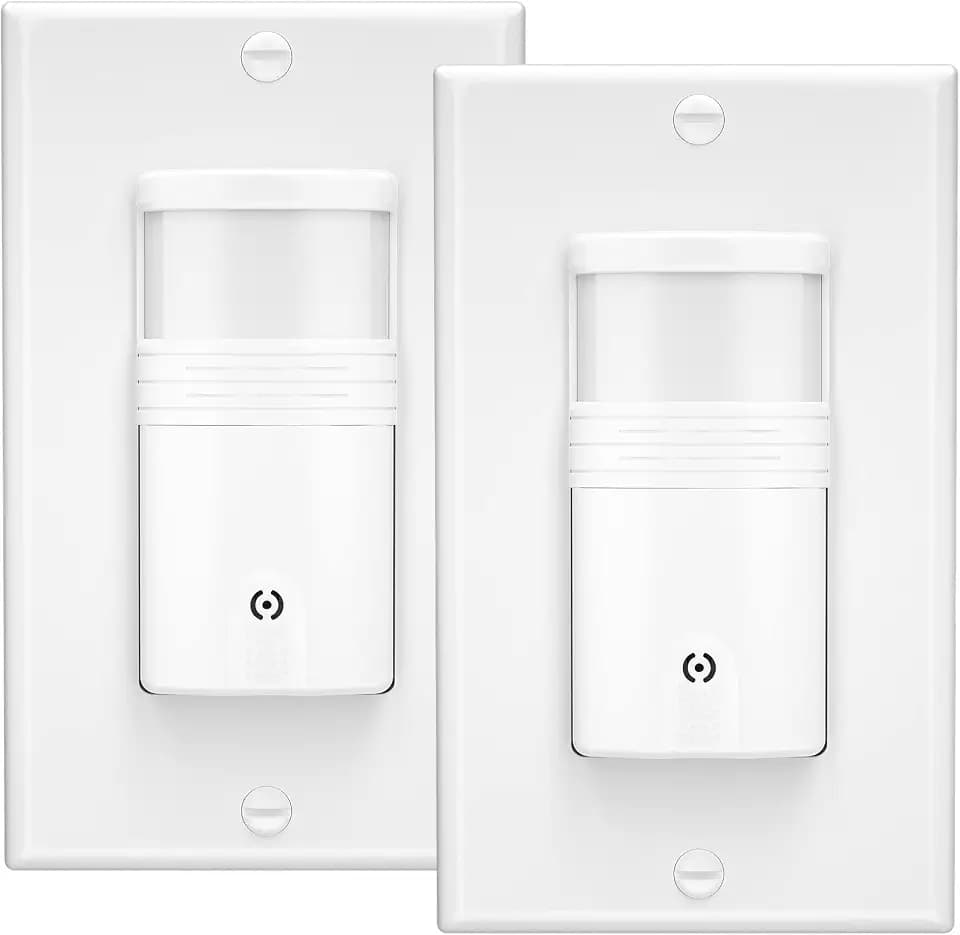 2 Pack 3-Way Motion Sensor Light Switch, White