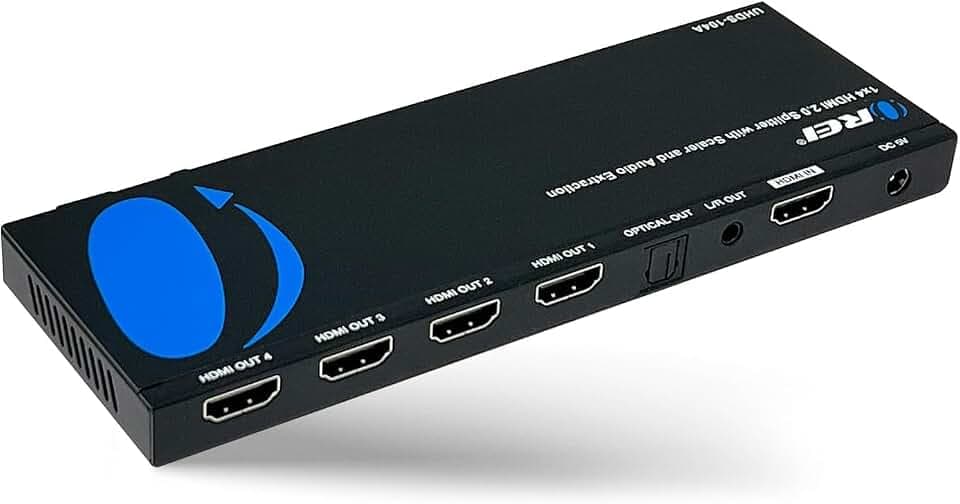 OREI 1x4 2.0 HDMI Splitter with Scaler Audio Extractor Up to 4K@60Hz, EDID