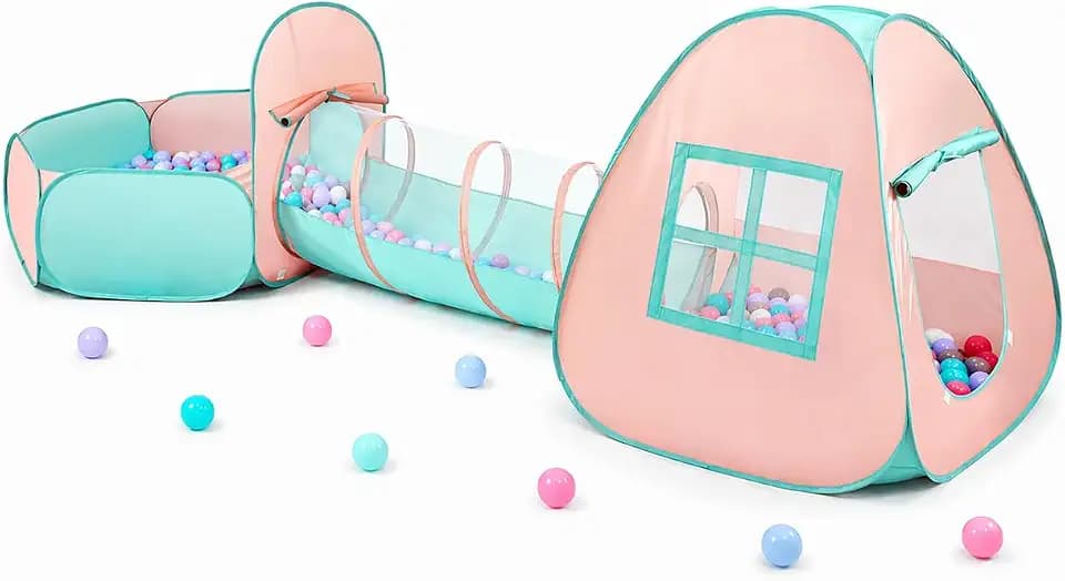 3 in 1 Pop Up Kids Play Tent with Ball Pit Indoor/Outdoor Playhouse