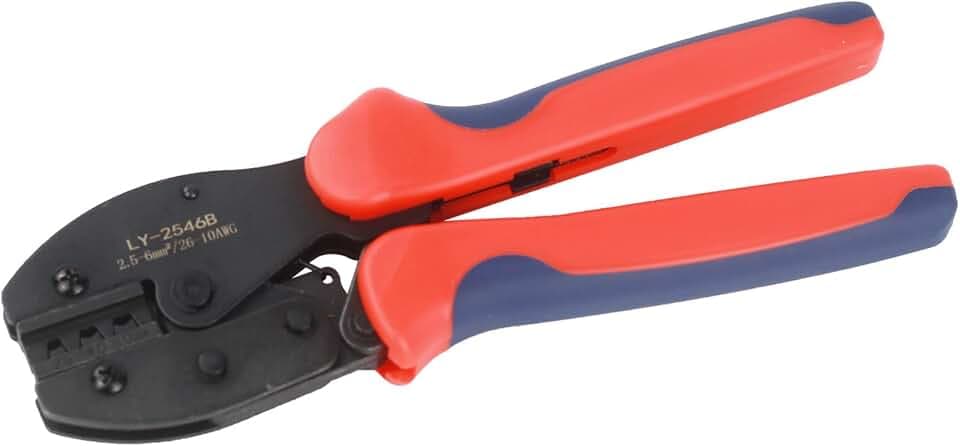Solar Crimping Tool 2546B Crimp Pliers Replacement for Solar Crimper Panel PV Cable 2.5/4/6mm² (Red)